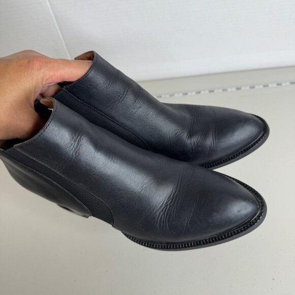 REVOLVE Jeffrey Campbell Black Duval Soft Smooth Leather Ankle Bootie Size 7 - Picture 9 of 11